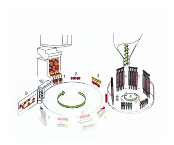 全自動(dòng)填充機工作原理圖